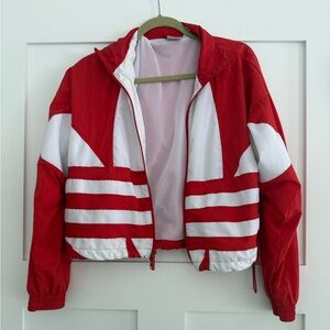 Adidas Red and White Mesh Jacket